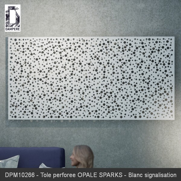 DPM10266 Tole perforee OPALE SPARKS Blanc signalisation