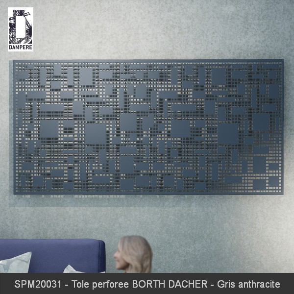 SPM20031 Tole perforee BORTH DACHER Gris anthracite