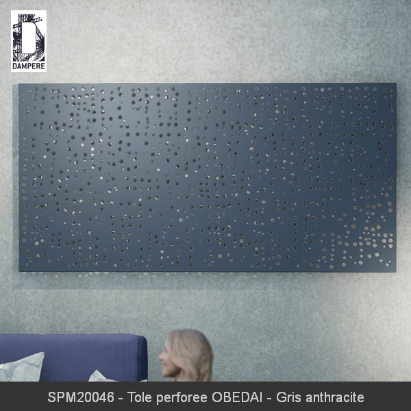 SPM20046 Tole perforee OBEDAI Gris anthracite